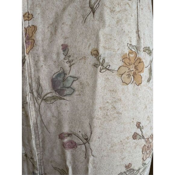 Eddie Bauer women’s size 6 cream wildflower button up maxi skirt 90’s high waist - Picture 3 of 6